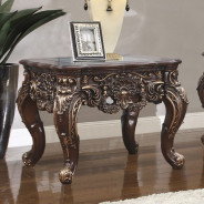 HD 998C Homey Design Coffee Table Victorian Style Cherry Walnut Finish
