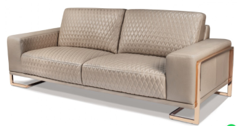 Gianna Leather Sofa - Lt. Coffee By Michael Amini