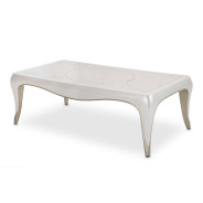 Creamy Pearl Finish Rectangular Cocktail Table London Place Collection By Michael Amini