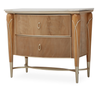 Channel-Tufted Upholstered Bed Villa Cherie Caramel  Collection by Michael Amini