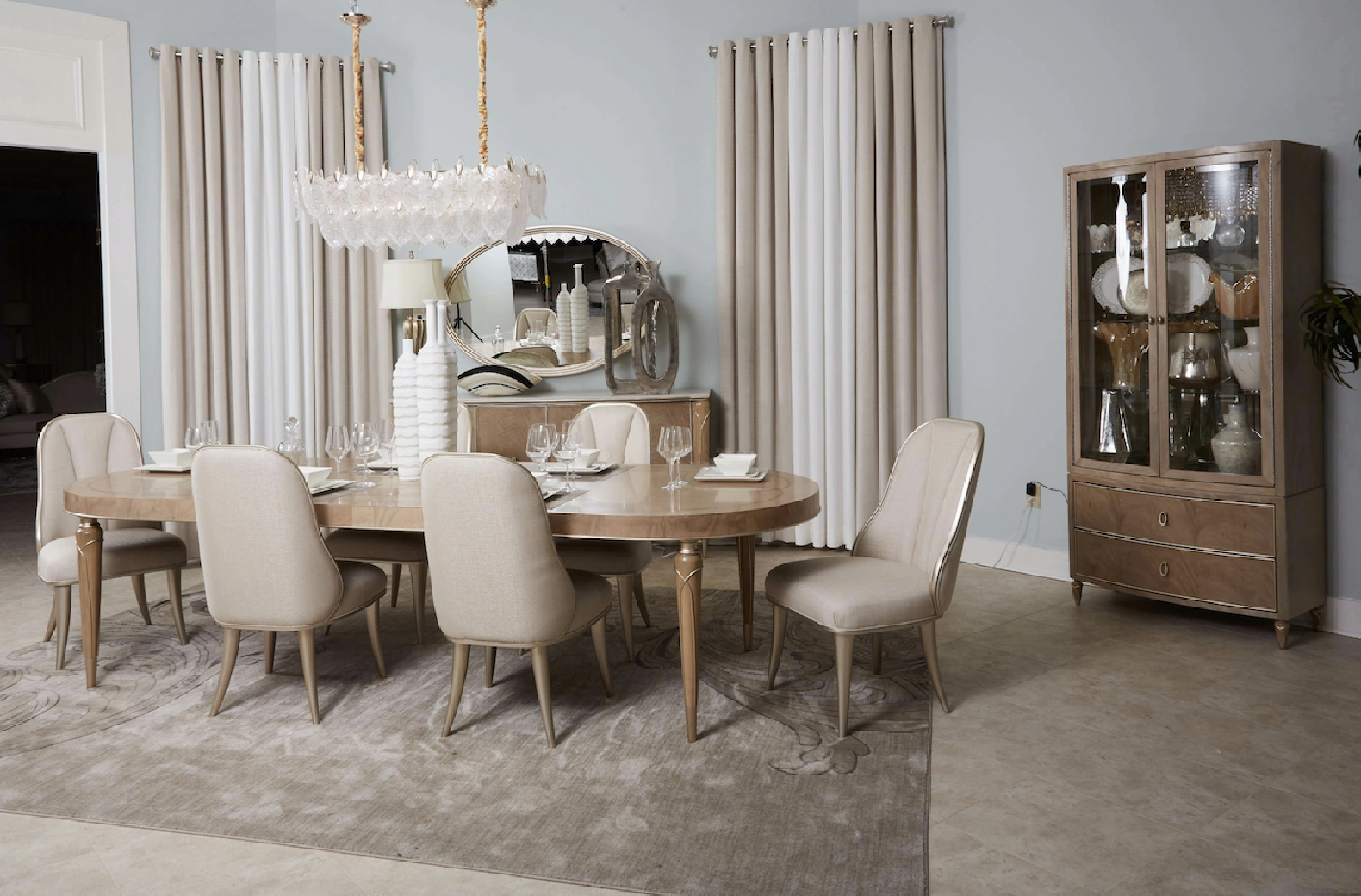 Villa Cherie -Caramel 4 Leg Oval Dining Table By Michael Amini