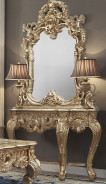 HD 998G Homey Design Coffee Table Victorian Style Metallic Gold & Silver Blend