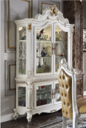 63470 Butterscotch & Antique Pearl Finish Round Dining Set Picardy Collection by Acme Furniture