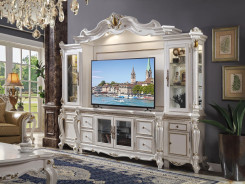 91815 Entertainment Center Antique Pearl Finish Picardy Collection by Acme Furniture