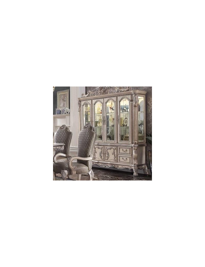 68170 Vintage Bone White Finish Dining Set Rectangular Table Dresden Collection by Acme Furniture