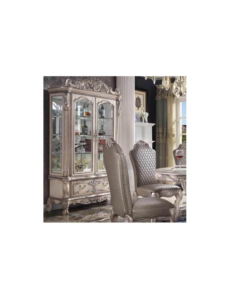 68170 Vintage Bone White Finish Dining Set Rectangular Table Dresden Collection by Acme Furniture
