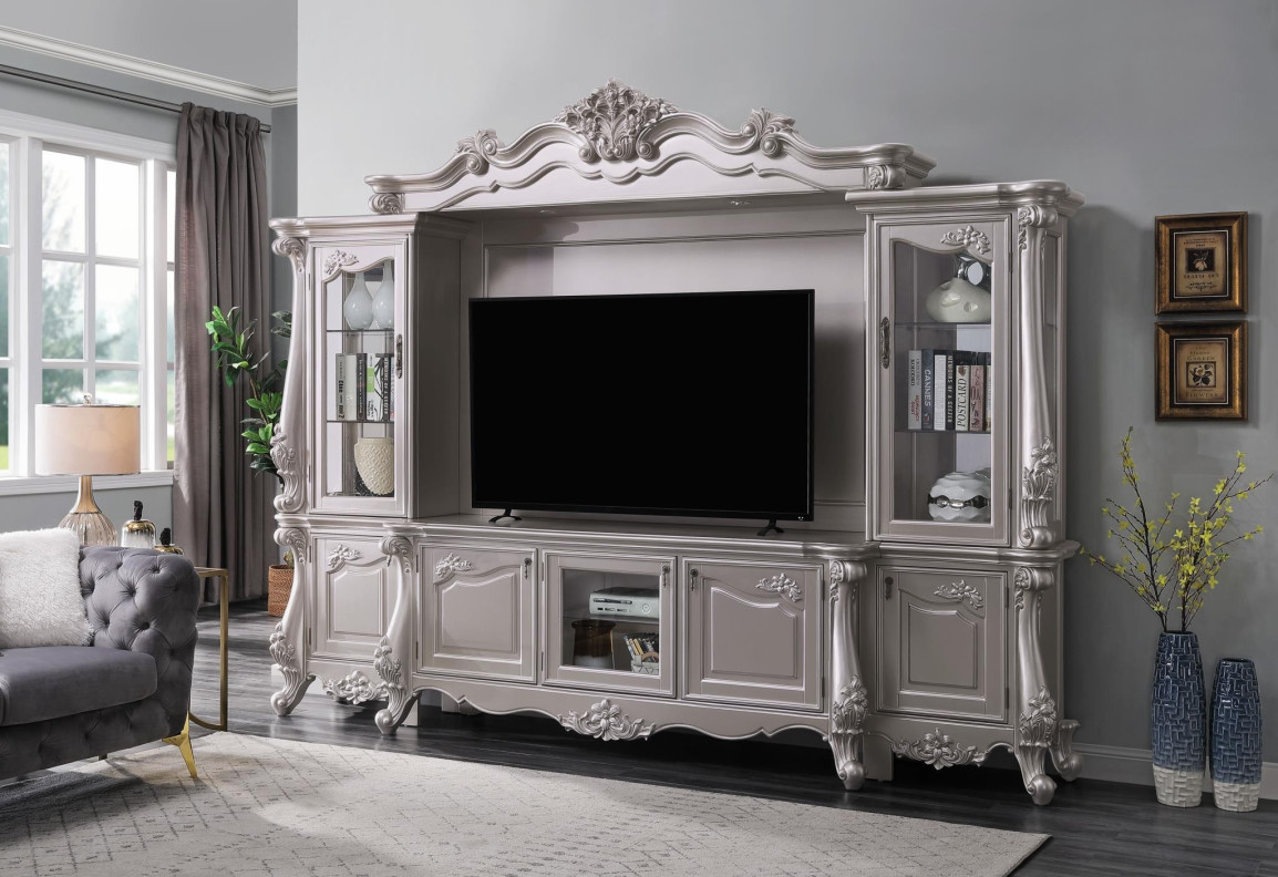 91660 Champagne Finish Entertainment Center by Acme Furniture