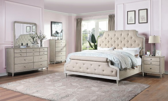 27730 White Washed Finish Bedroom Wynsor Collection by Acme Furniture