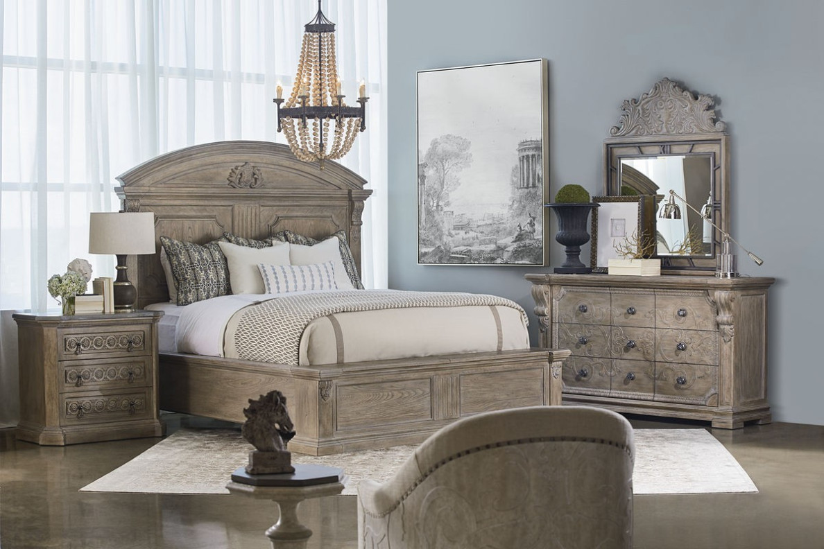 Arch Salvage Grayson Light Oak Finish Bedroom Set by ART Furniture