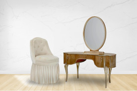 Channel-Tufted Upholstered Bed Villa Cherie Caramel  Collection by Michael Amini