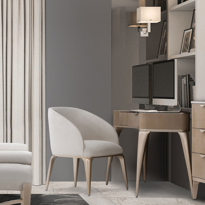 Vanity/Writing Desk & Mirror Blush Malibu Crest -V129 By Michael Amini