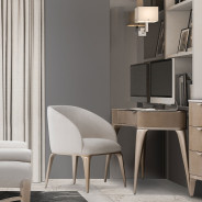 Vanity/Writing Desk & Mirror Blush Malibu Crest -V129 By Michael Amini