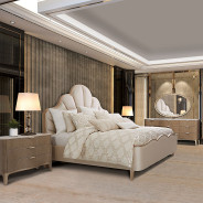 Malibu Crest -V129 Bedroom Set Collection By Michael Amini .Scalloped Poster Bed