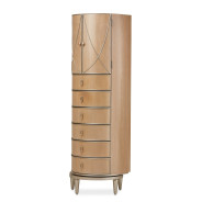 Channel-Tufted Upholstered Bed Villa Cherie Caramel  Collection by Michael Amini