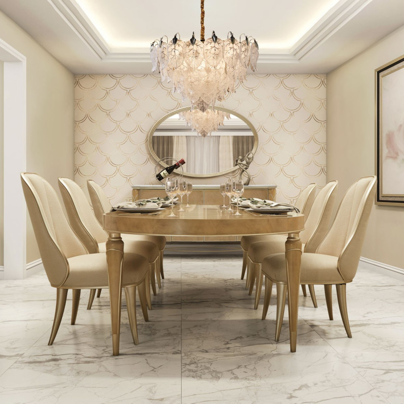 Villa Cherie -Caramel 4 Leg Oval Dining Table By Michael Amini