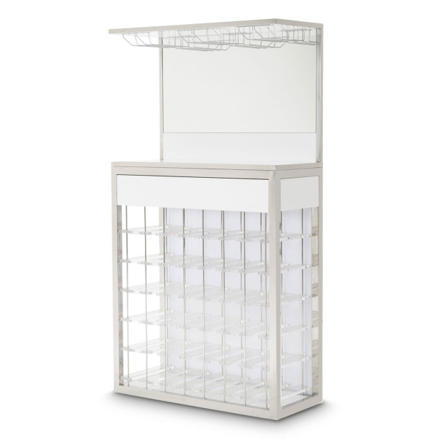 Wall Bar Glossy White State St. Collection By Michael Amini