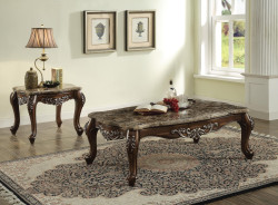 52115 Tan Pattern Fabric Antique Oak Finish LIving Room Acme Latisha Collection