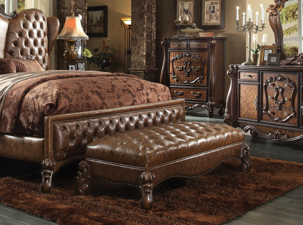 96539 Bench Cherry Oak Finish Versailles Collection by Acme Furniture