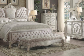 96540 Versailles Bench Ivory Fabric by Acme Furniture