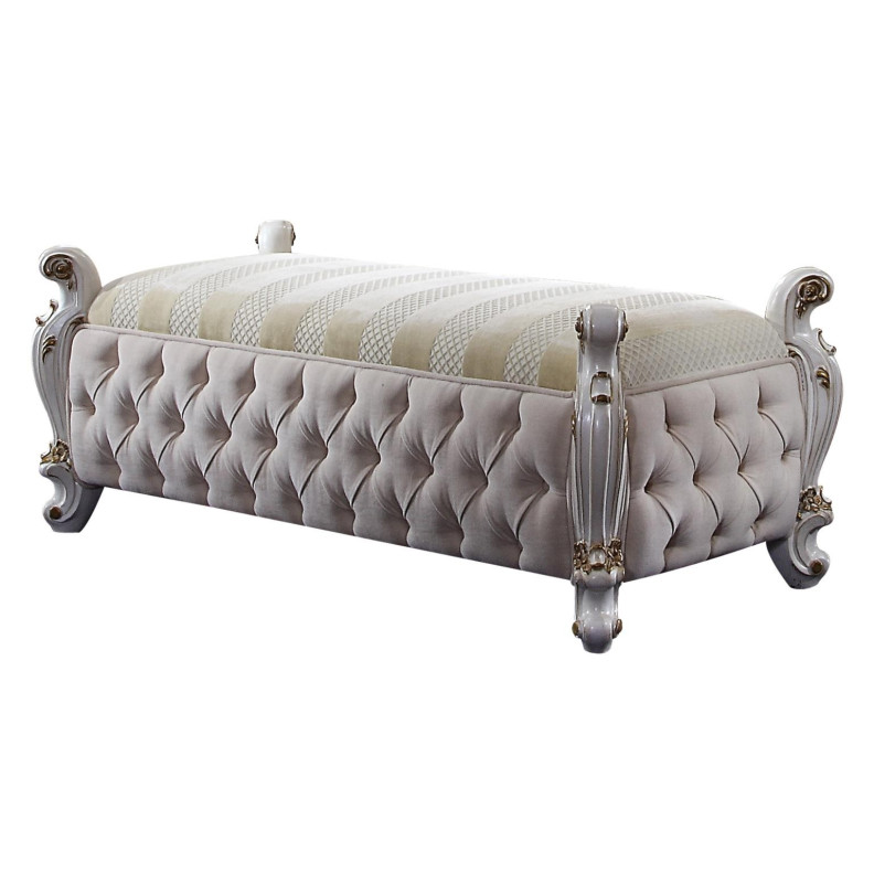 27886 Pearl Finish Bench Picardy Collection by Acme Furniture