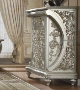 HD 8088 Victorian Style E.King Bed Metallic Silver Finish By Homey Design.