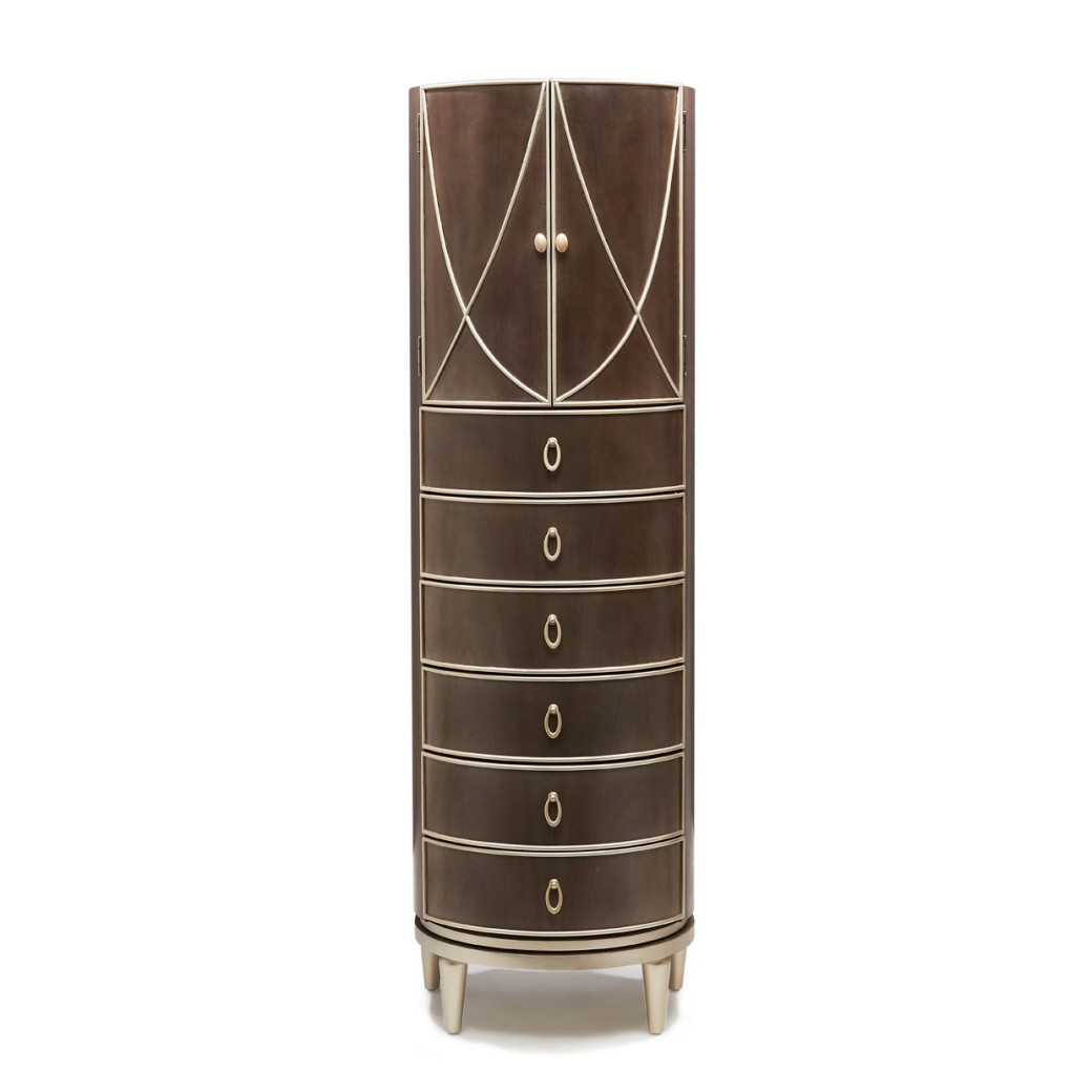 Villa Cherie Hazelnut Bedroom Set Collection by Michael Amini. Tufted Upholstered Bed