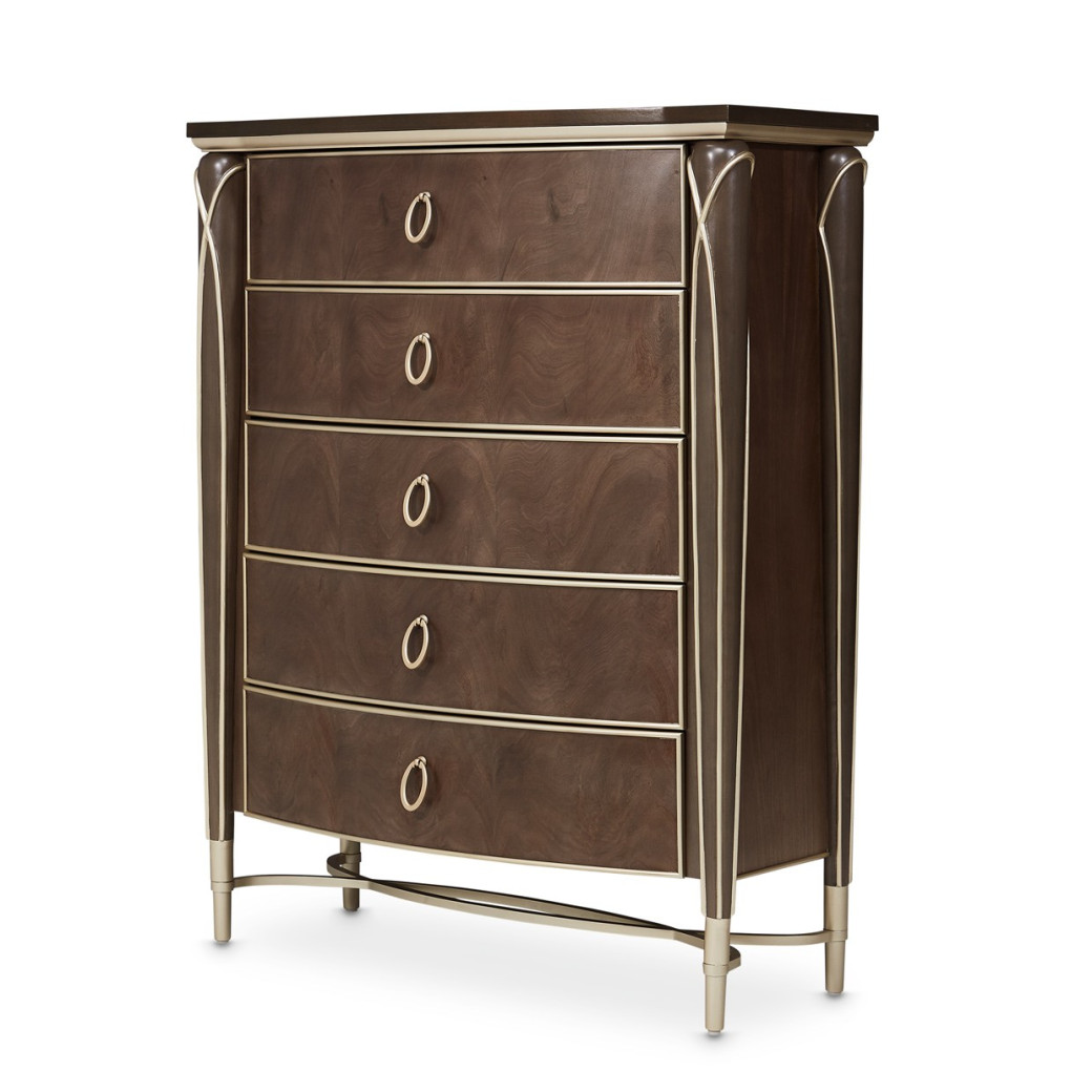 Villa Cherie Hazelnut Bedroom Set Collection by Michael Amini. Tufted Upholstered Bed