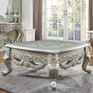 HD 905 S Homey Design Silver & Gold Highlight Homey Design Occasional Tables Victorian Style, European & Classic Design