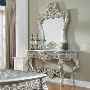 HD 905 S Homey Design Silver & Gold Highlight Homey Design Occasional Tables Victorian Style, European & Classic Design