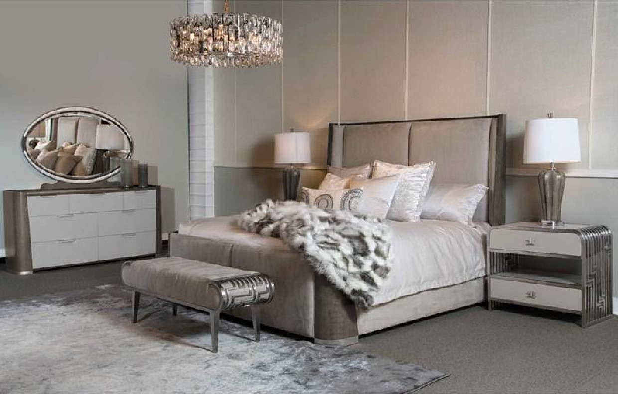 Roxbury Bedroom Set Collection By Michael Amini .Dual-Panel Bed N9006000QNDP4-220