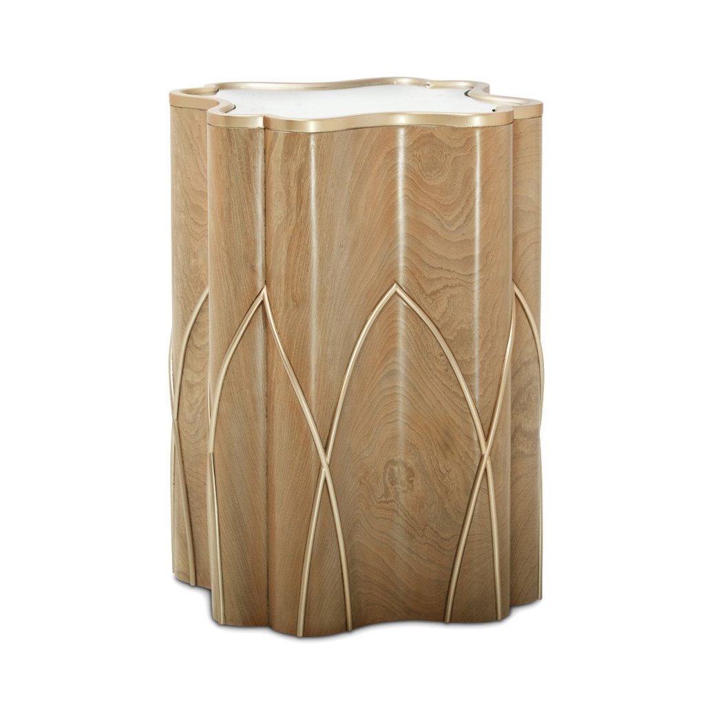 Chairside Table Caramel Villa Cherie Collection By Michael Amini