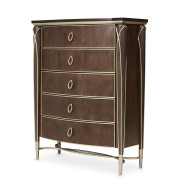 Highboy Vertical Storage Cabinets-Chest Of Drawers Villa Cherrie Hazelnut Collection By Michael Amini