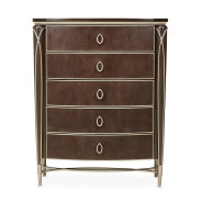 Highboy Vertical Storage Cabinets-Chest Of Drawers Villa Cherrie Hazelnut Collection By Michael Amini