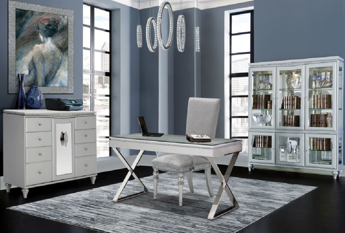 Michael Amini & Jane Seymour Melrose Plaza Writing Desk w/Glass Top