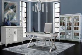 Michael Amini & Jane Seymour Melrose Plaza Writing Desk w/Glass Top