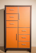 Aico 21 Cosmopolitan Orange Upholstered Tufted