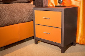 Aico 21 Cosmopolitan Orange Upholstered Tufted