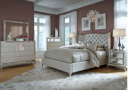 Hollywood Loft Bedroom Set Collection By Michael Amini. 9001600QNBED-104