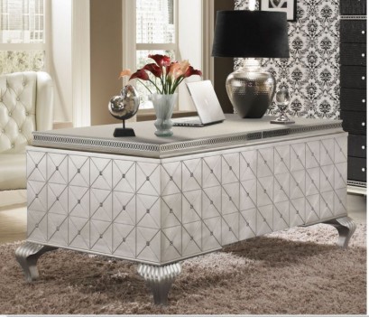 Desk Pearl Finish Hollywood Swank Collection By Michael Amini