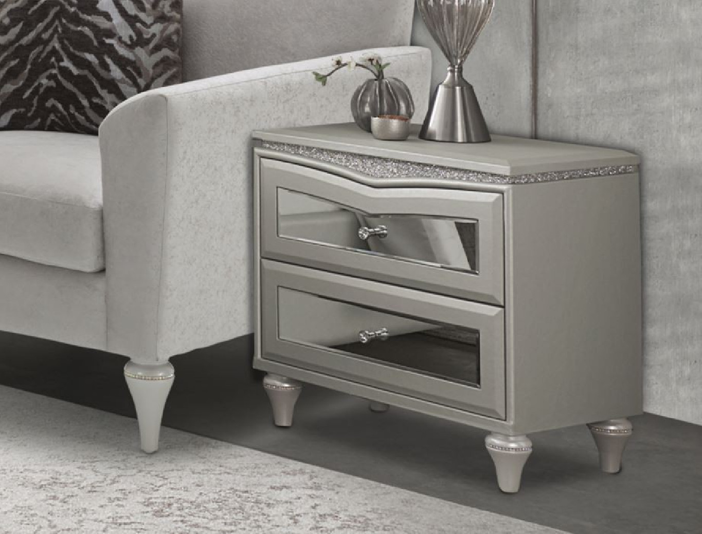 Melrose Plaza Bedroom Set Collection By Michael Amini Upholstered Bed