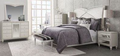Melrose Plaza Bedroom Set Collection By Michael Amini Upholstered Bed