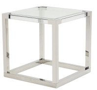 Square End Table Stainless Steel Legs State St. Collection By Michael Amini
