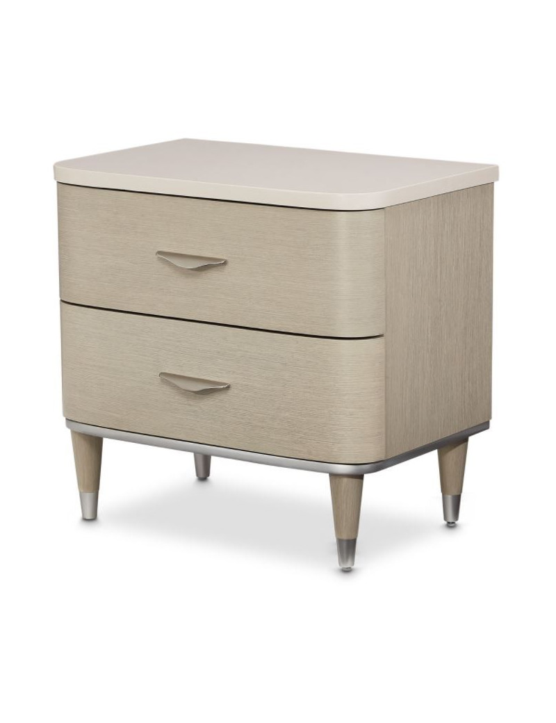 Eclipse Bedroom Set Collection By Michael Amini .Upholstered Bed W/LightsEclipse Collection By Michae l Amini