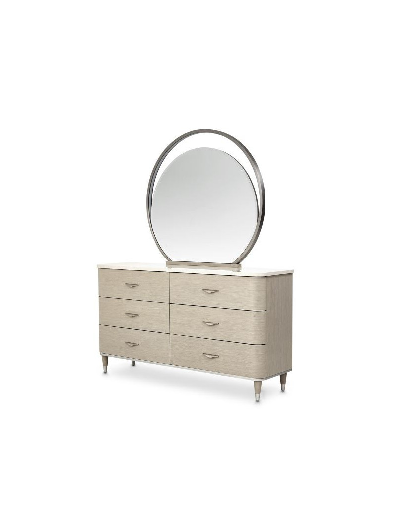 Eclipse Bedroom Set Collection By Michael Amini .Upholstered Bed W/LightsEclipse Collection By Michae l Amini