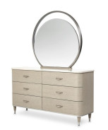 Eclipse Bedroom Set Collection By Michael Amini .Upholstered Bed W/LightsEclipse Collection By Michae l Amini