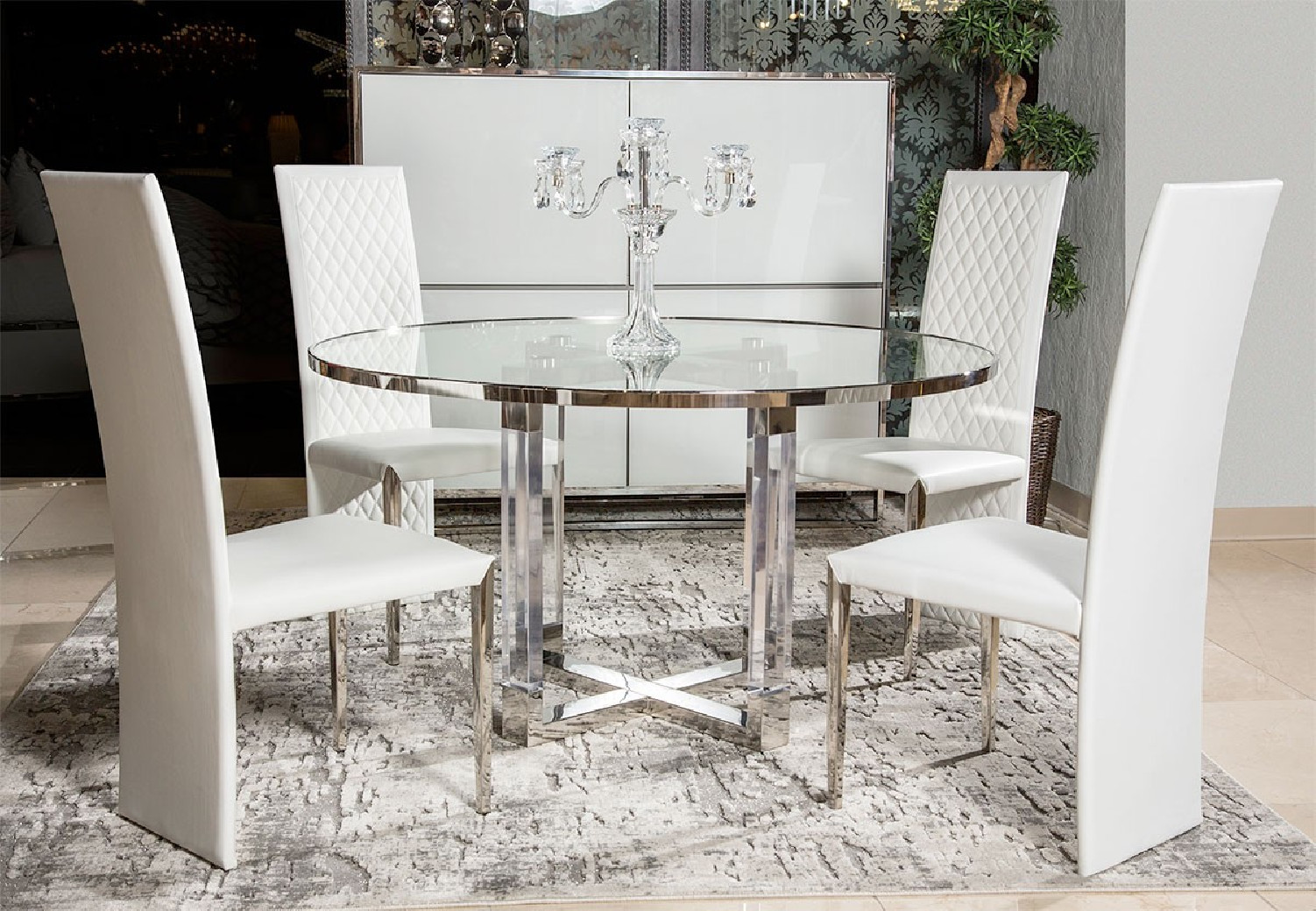 Aico State St. Short Side Chair Assembled (White