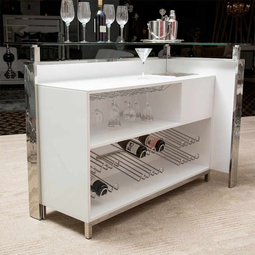 Bar Glossy White Glossy White State St. Collection By Michael Amini