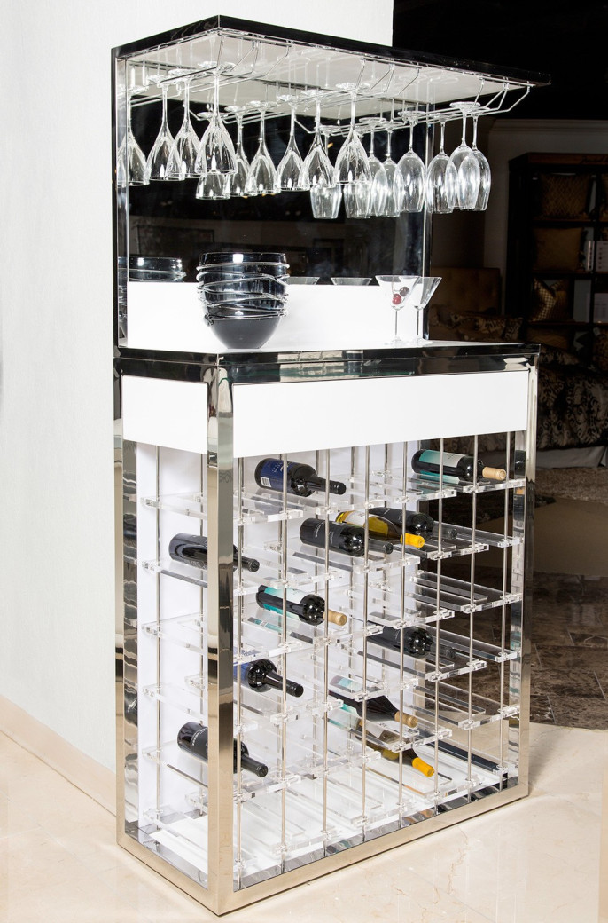 Bar Glossy White Glossy White State St. Collection By Michael Amini
