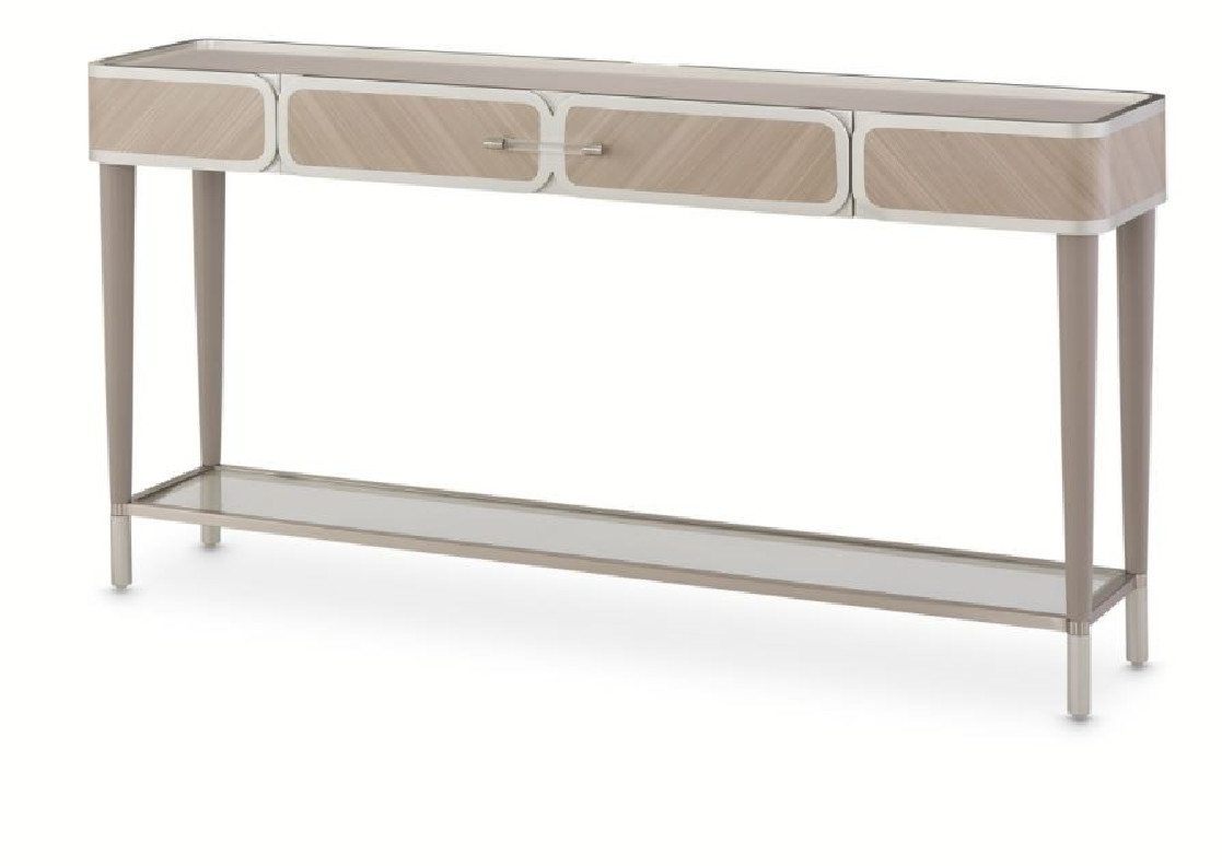 Console Table Silver Mist Lanterna Collection By Michael Amini