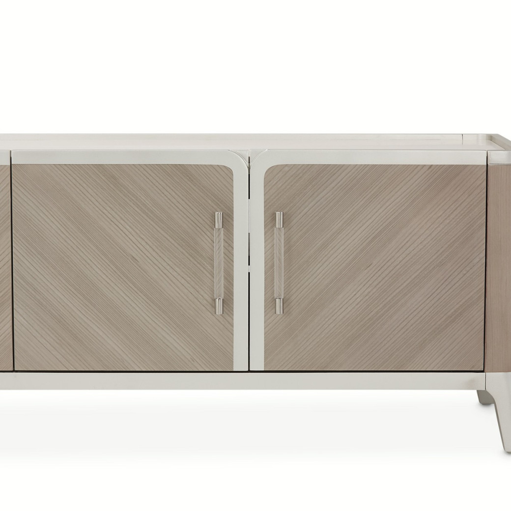 Media Cabinet Silver Mist Lanterna Collection By Michael Amini
